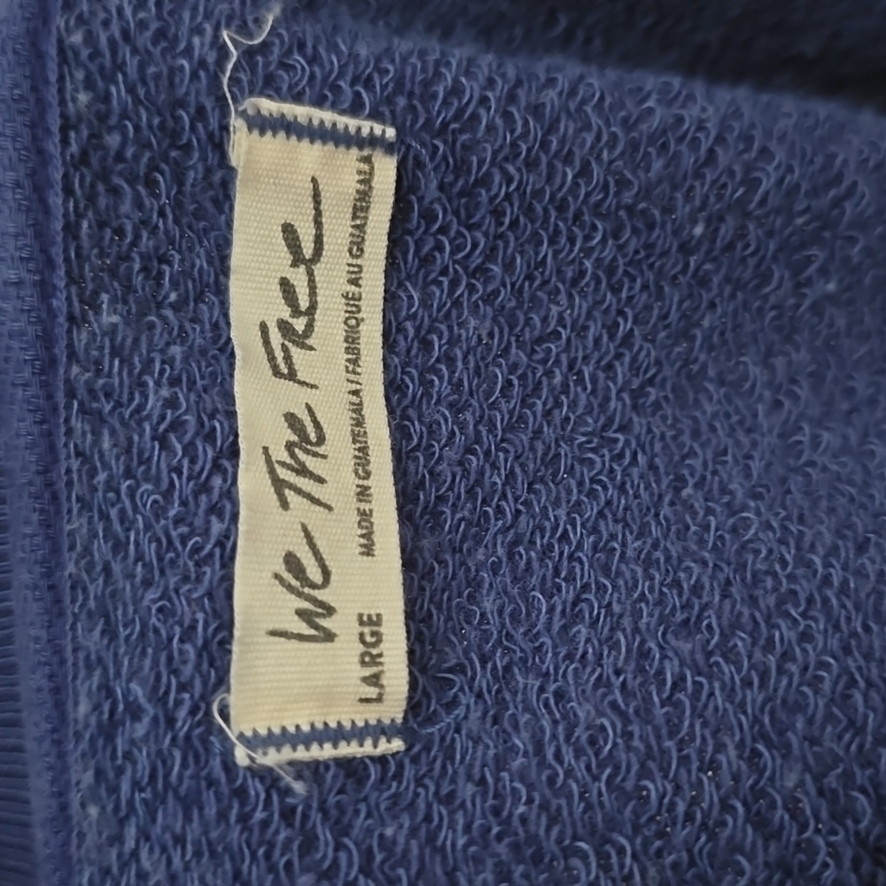 Free People We The Free Graphic Camden Sweatshirt - Blue Floral - Large - Picture 8 of 8